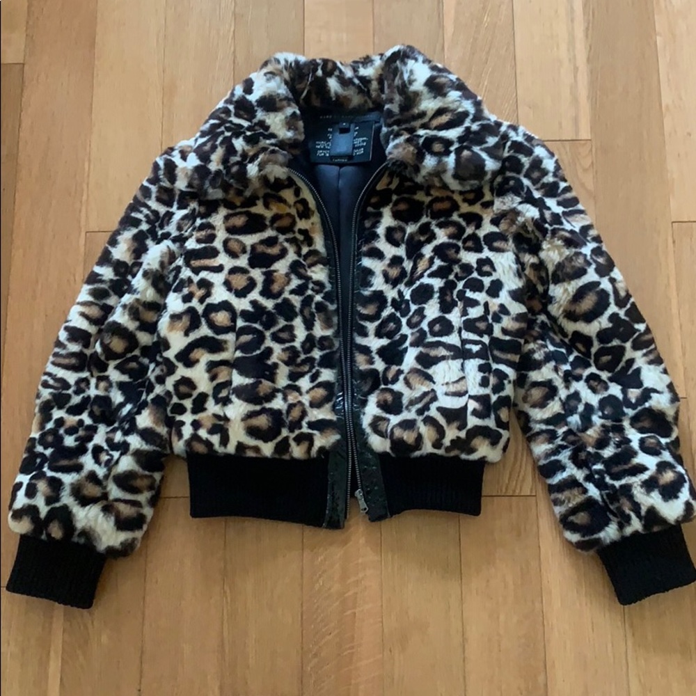 New Marc by Marc Jacobs fur leopard print bomber